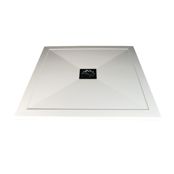 25mm Ultra-Slim 900mm x 900mm Square White Tray & Waste