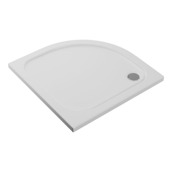 //2Go 45mm Low Profile 800mm Quadrant Tray & Waste - White