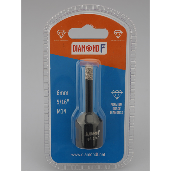 Diamond ‘F’ Grinder M14 6mm Drill Bits