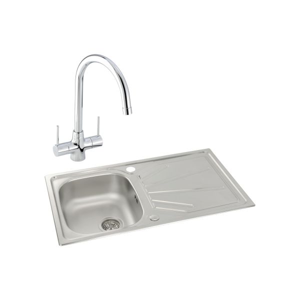 Abode Trydent 1B Inset St/Steel Sink & Nexa Tap Pack