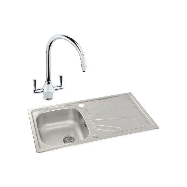 Abode Trydent 1B Inset St/Steel Sink & Astral Tap Pack