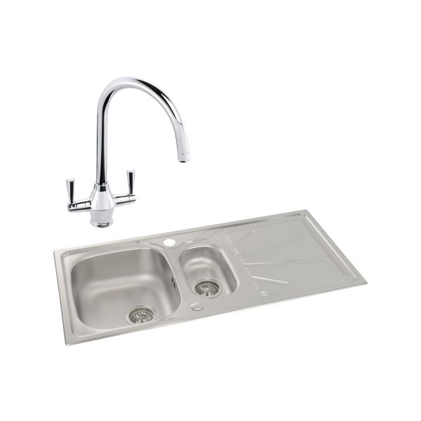 Abode Trydent 1.5B Inset St/Steel Sink & Astral Tap Pack