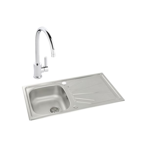 Abode Trydent 1B Inset St/Steel Sink & Atlas Tap Pack