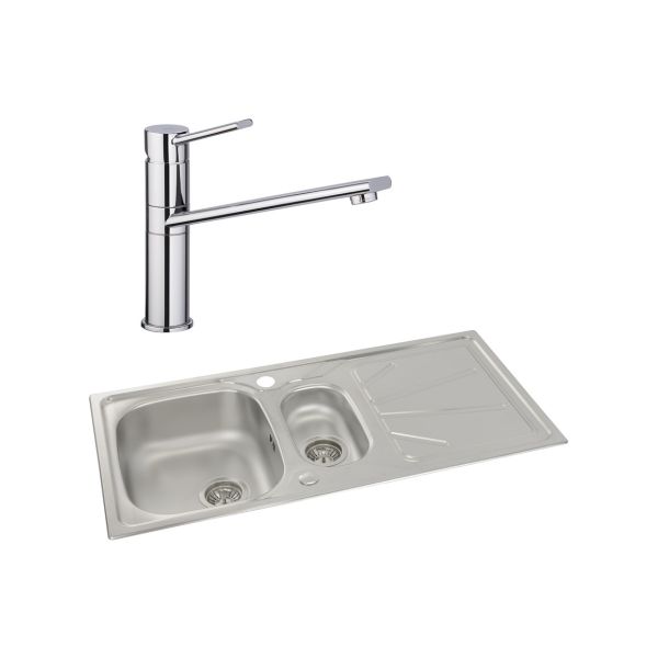 Abode Trydent 1.5B Inset St/Steel Sink & Specto Tap Pack