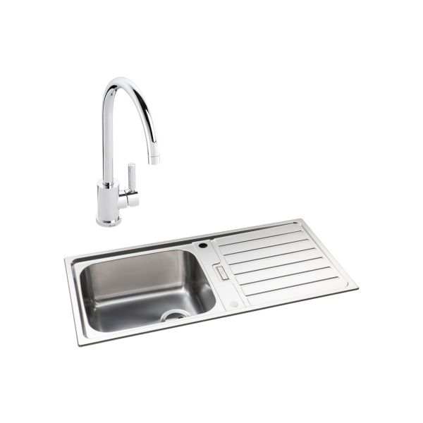 Abode Neron 1B Inset St/Steel Sink & Atlas Tap Pack