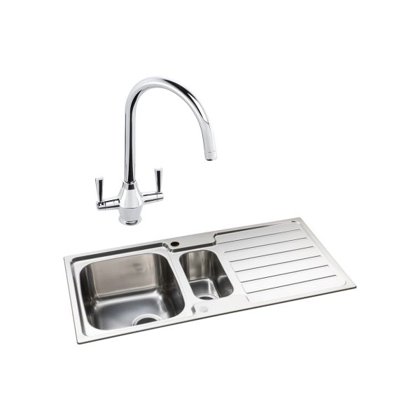 Abode Neron 1.5B Inset St/Steel Sink & Astral Tap Pack
