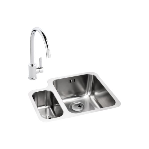 Abode Matrix 1.5B RHMB Undermount St/Steel Sink & Atlas Tap Pack