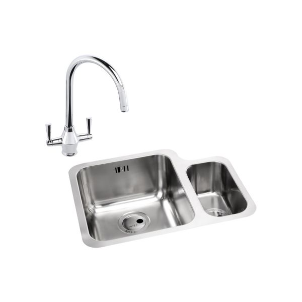 Abode Matrix 1.5B LHMB Undermount St/Steel Sink & Astral Tap Pack
