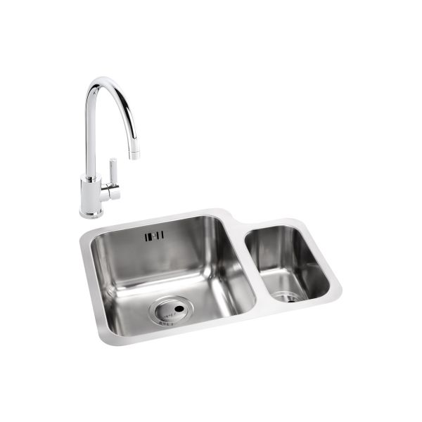 Abode Matrix 1.5B LHMB Undermount St/Steel Sink & Atlas Tap Pack