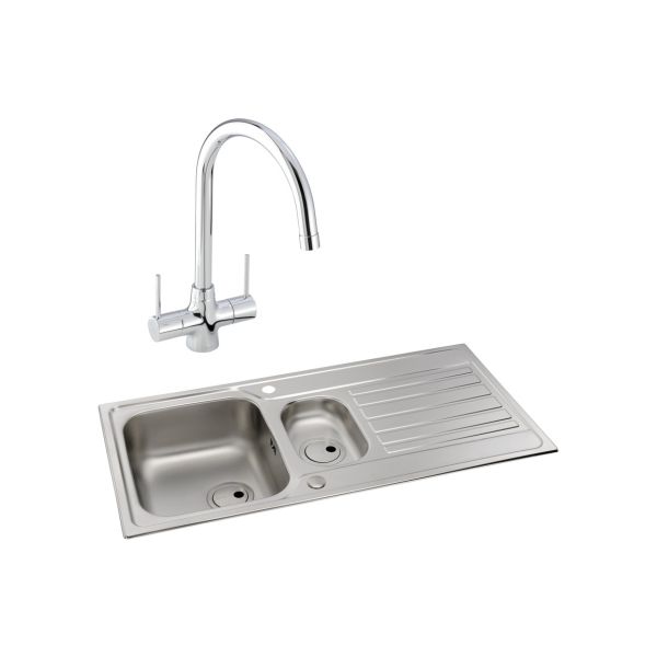 Abode Connekt 1.5B Inset St/Steel Sink & Nexa Tap Pack