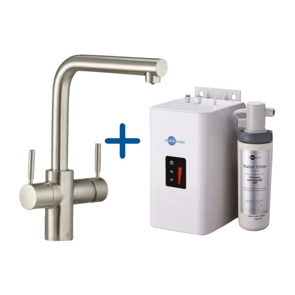 InSinkErator 3N1 L Shape Tap  Neo Tank & Filter Pack - Brushed Steel