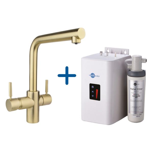 InSinkErator 3N1 L Shape Tap  Neo Tank & Filter Pack - Gold