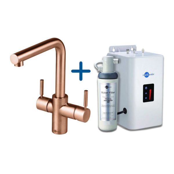 InSinkErator 3N1 L Shape Tap  Neo Tank & Filter Pack - Brushed Copper