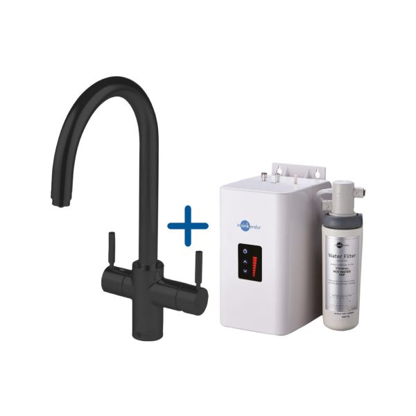InSinkErator 3N1 J Shape Tap  Neo Tank & Filter Pack - Velvet Black