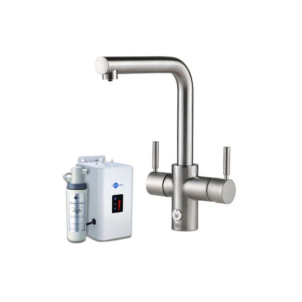 InSinkErator 4N1 L Shape Tap  Neo Tank & Filter Pack - Brushed Steel