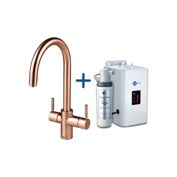 InSinkErator 3N1 J Shape Tap  Neo Tank & Filter Pack - Brushed Copper