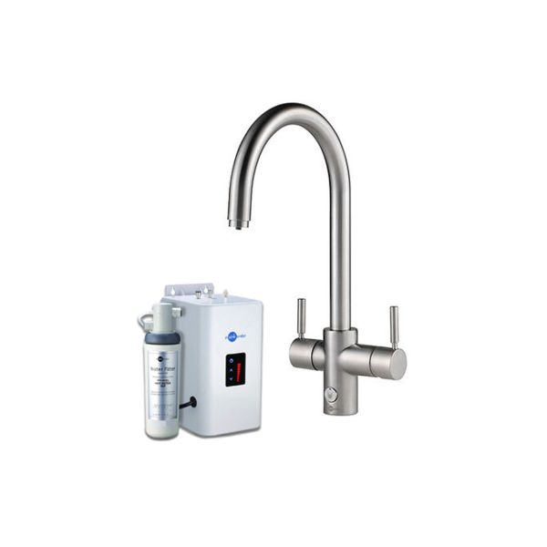 InSinkErator 4N1 J Shape Tap  Neo Tank & Filter Pack - Brushed Steel