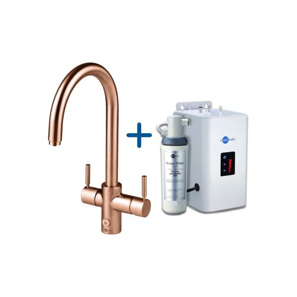 InSinkErator 4N1 J Shape Tap  Neo Tank & Filter Pack - Brushed Copper
