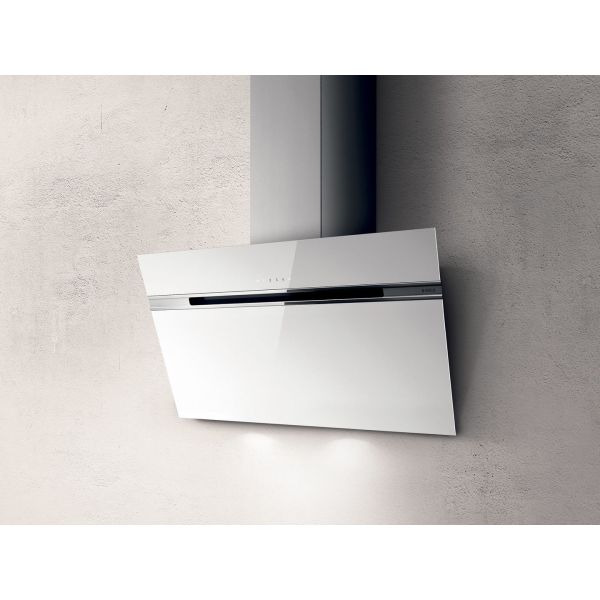 Elica Ascent 80cm Chimney Hood - White Glass