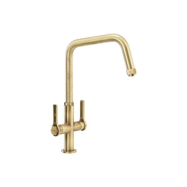 Abode Hex Monobloc Mixer Tap - Antique Brass