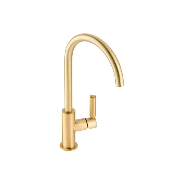 Abode Globe Single Lever Mixer Tap - Brushed Brass