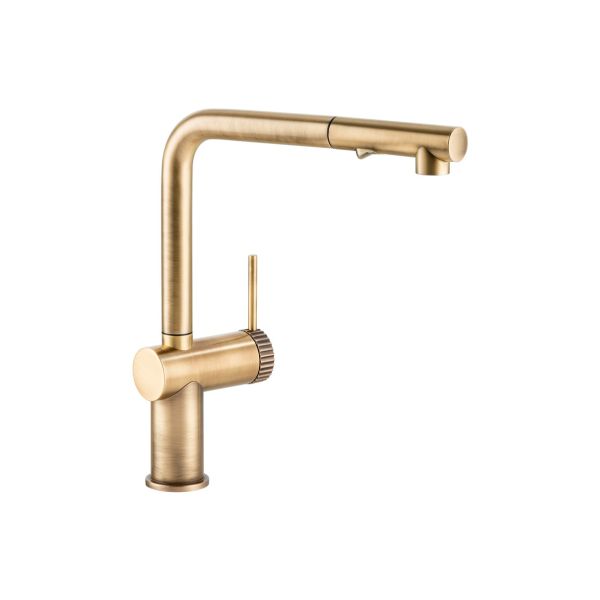 Abode Fraction Pull-Out Mixer Tap - Antique Brass