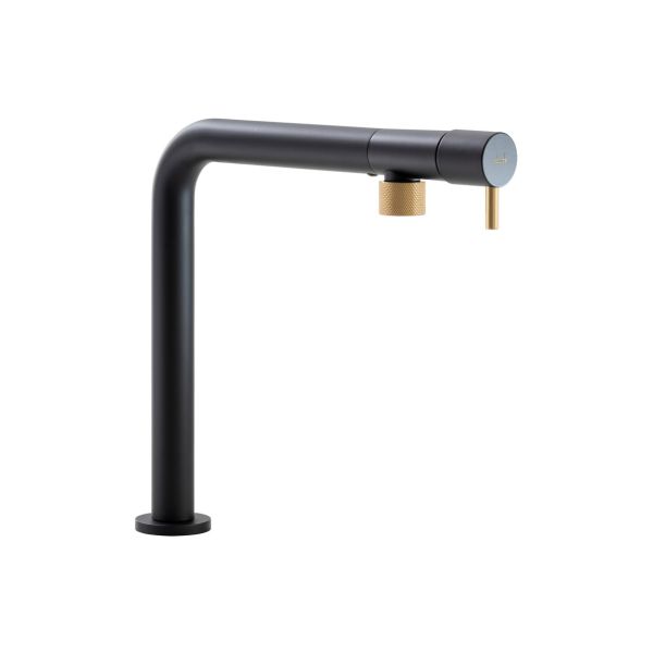 Abode Agilis Single Lever Mixer Tap - Black & Brass