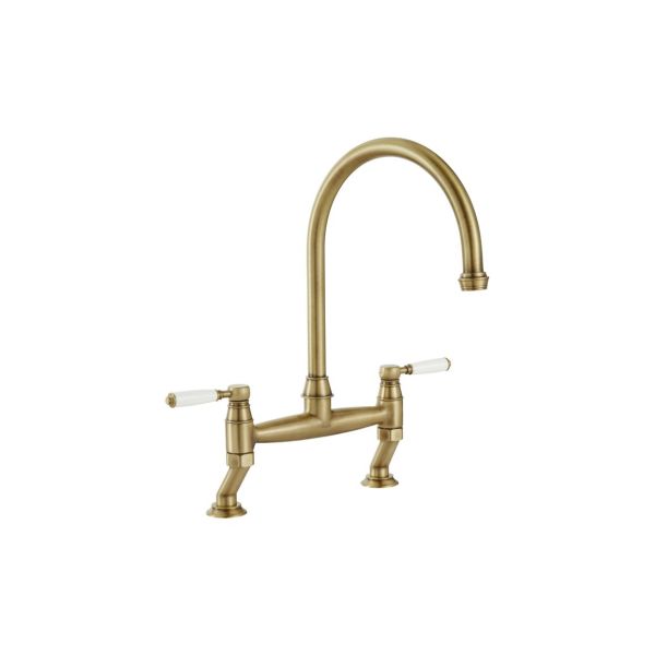 Abode Oxbury Bridge Mixer Tap - Antique Brass