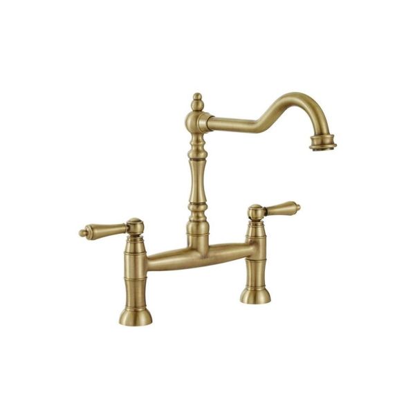 Abode Mayenne Bridge Mixer Tap - Antique Brass