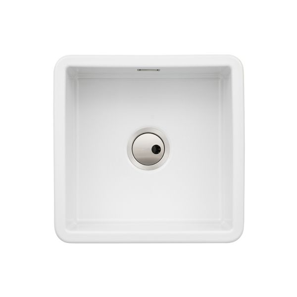 Abode Sandon 1B Ceramic Undermount/Inset Sink - White