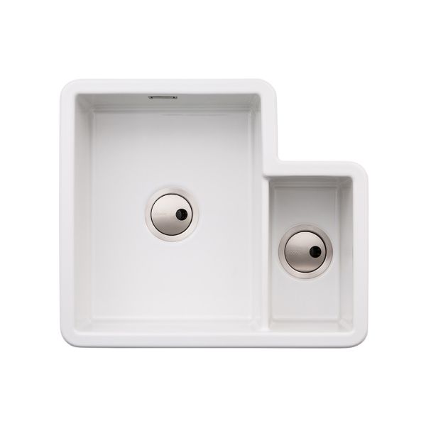 Abode Sandon 1.5B LH Ceramic Undermount/Inset Sink - White