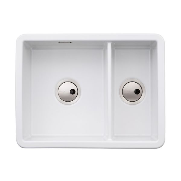 Abode Sandon 1.5B Ceramic Undermount/Inset Sink - White