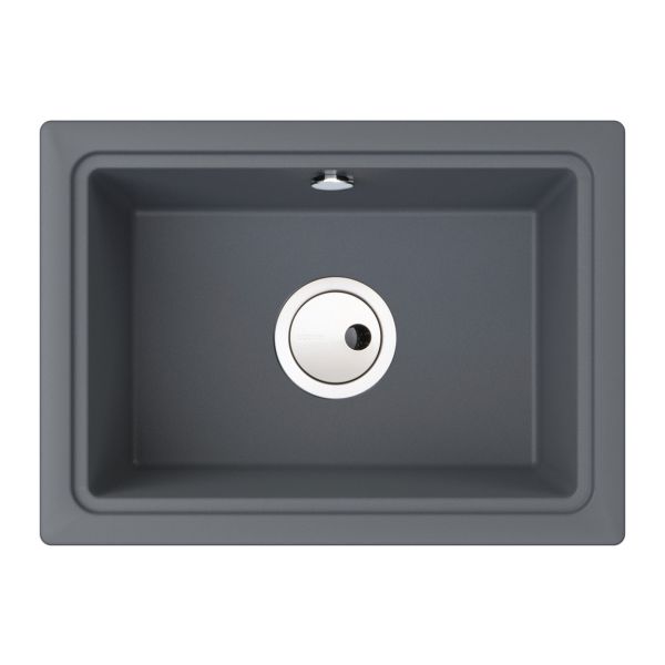 Abode Denton Compact 1B Undermount Sink - Grey Metallic
