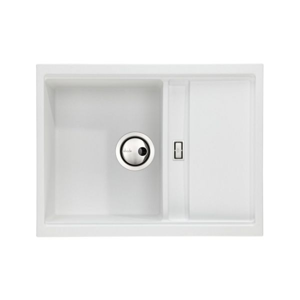 Abode Synchronist Compact 1.25B & Drainer Inset/Undermount Sink - White