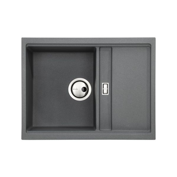 Abode Synchronist Compact 1.25B & Drainer Inset/Undermount Sink - Grey Metallic