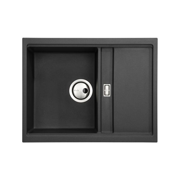 Abode Synchronist Compact 1.25B & Drainer Inset/Undermount Sink - Black Metallic