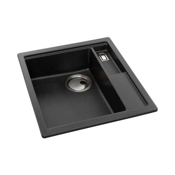 Abode LivInc Compact 1.25B Inset/Undermount Granite Sink - Metallic Black