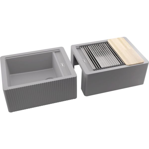 Abode Optima 1.25B Granite Belfast Sink - Grey Metallic