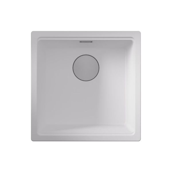 Abode Linaro 50cm 1B Granite Inset/Undermount Sink - Pure White