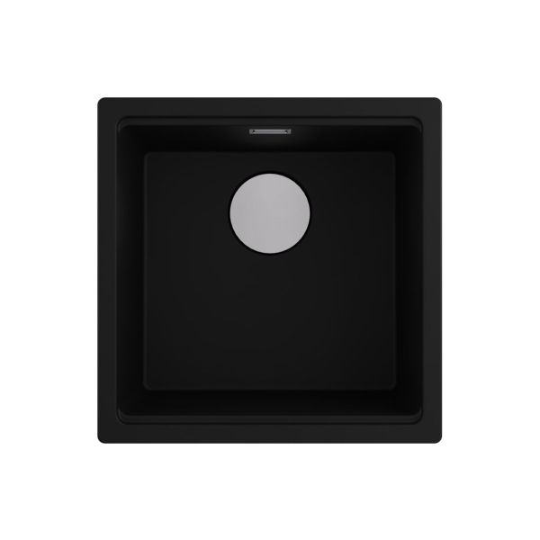 Abode Linaro 50cm 1B Granite Inset/Undermount Sink - Pure Black