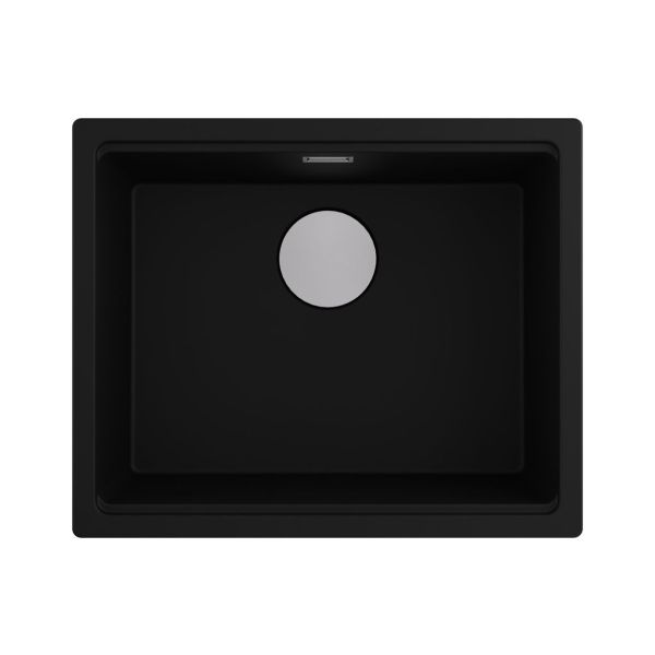 Abode Linaro 60cm 1B Granite Inset/Undermount Sink - Pure Black