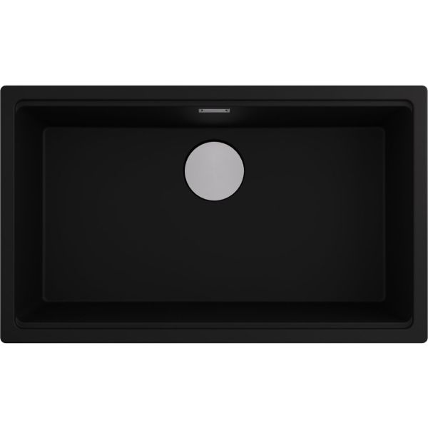 Abode Linaro 80cm 1B Granite Inset/Undermount Sink - Pure Black