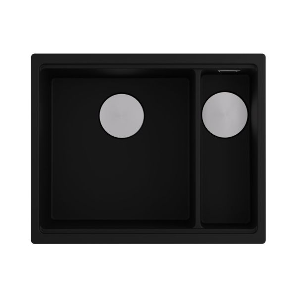 Abode Linaro 60cm 1.5B Granite Inset/Undermount Sink - Pure Black