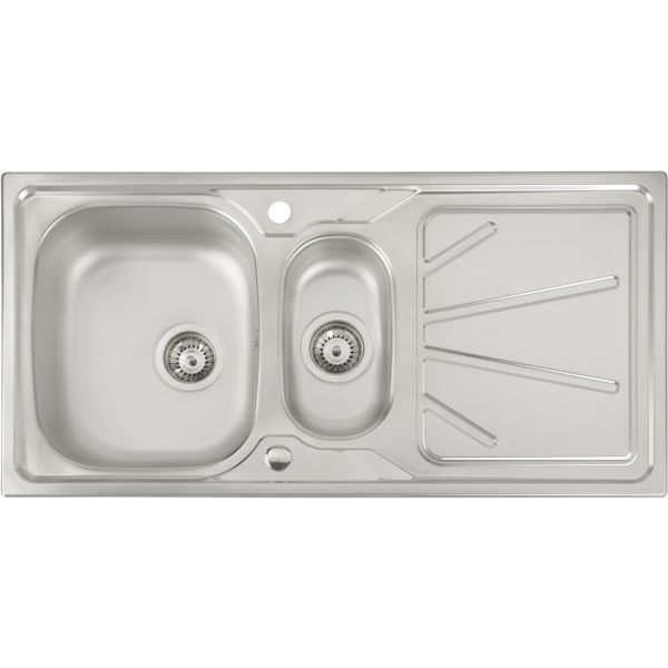 Abode Trydent 1.5B & Drainer Inset Sink - St/Steel