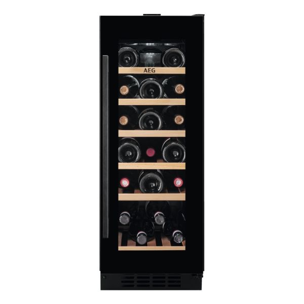 AEG AWS4020B5B B/U 30cm Wine Cabinet - Black Glass