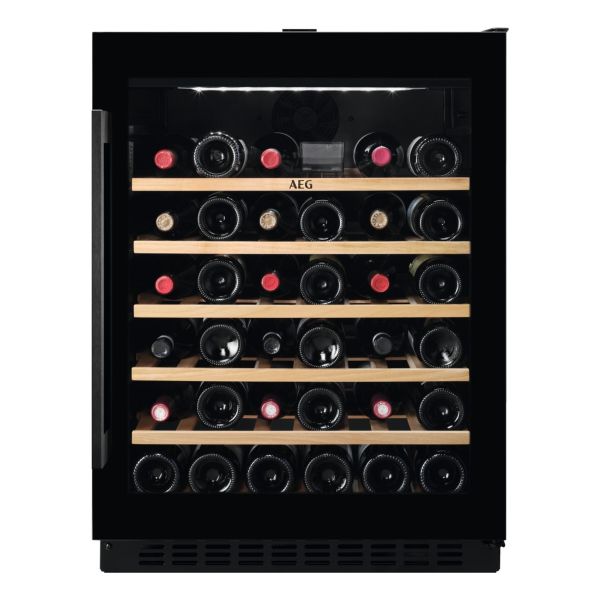 AEG AWS4052B5B B/U 60cm Wine Cabinet - Black Glass