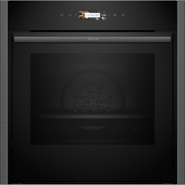 Neff N70 B54CR31G0B Single Slide & Hide Electric Oven - Black w/Graphite Grey Trim