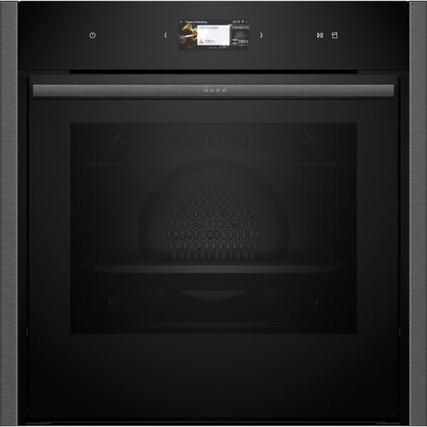 Neff N90 B64VS71G0B Single Slide & Hide Pyrolytic Oven w/Steam - Black w/Graphite Trim