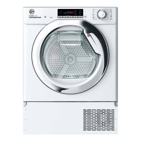 Hoover H500 BATD H7A1TCE-80 B/I 7kg Heat Pump Condenser Dryer - White w/Chrome Door