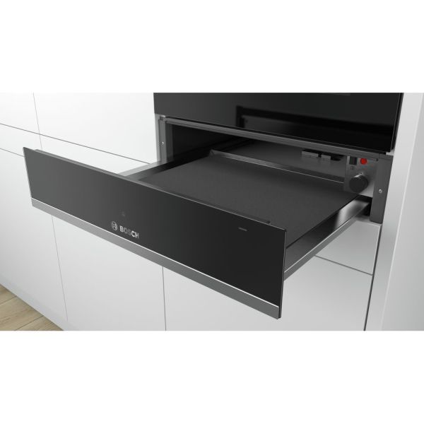 Bosch Series 6 BIC510NS0B 14cm Warming Drawer - Black & St/Steel